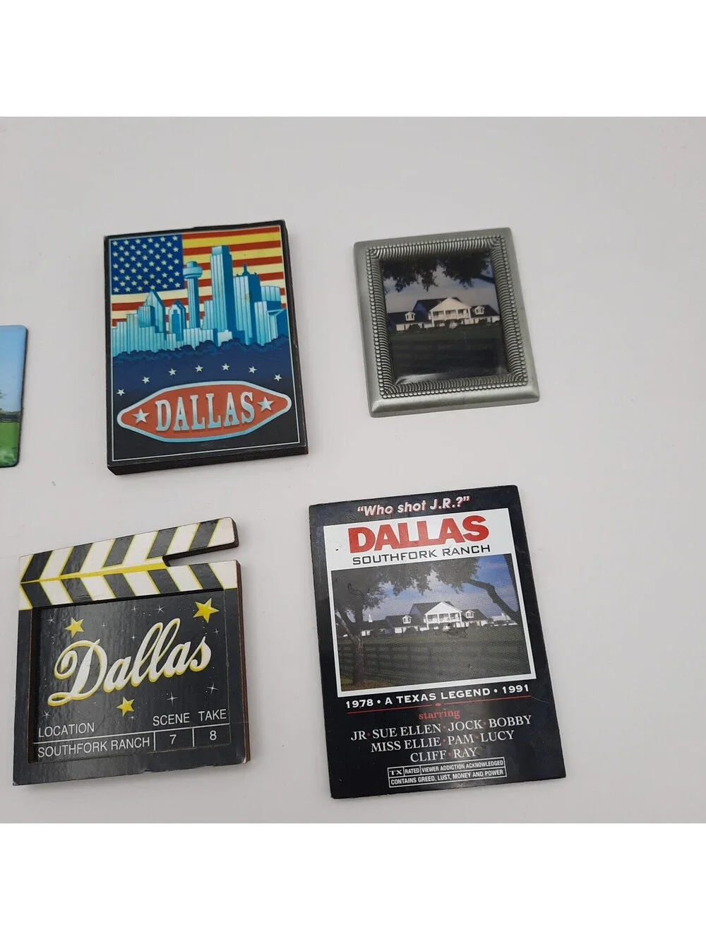 SOUTHFORK RANCH Souvenir Metal Magnet Texas TV Show Dallas Lot Of 9 JR Ewing